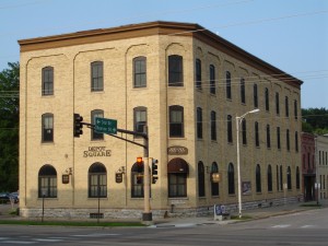 Downtown Cream Brick Building