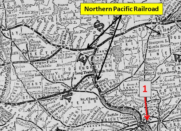 1883 Northern Pacific Railroad Map